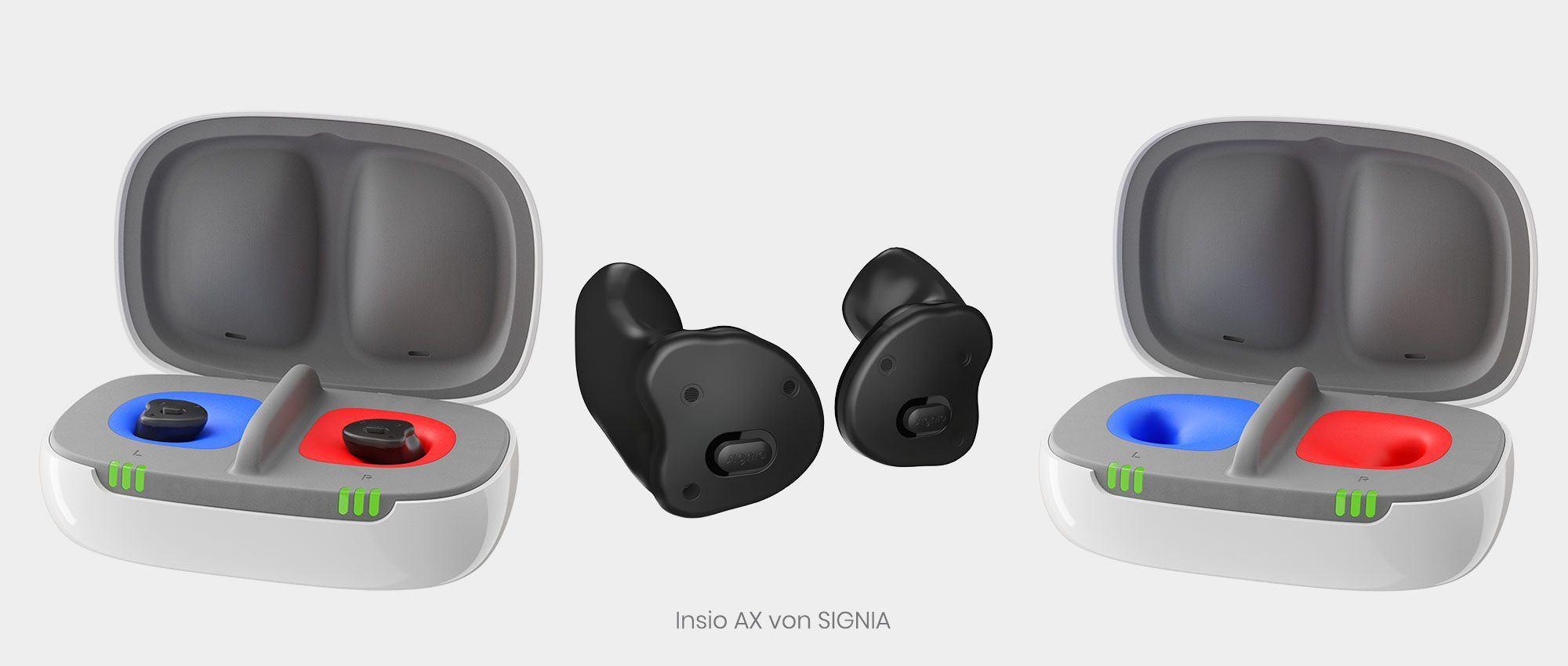 Nahaufnahme des Insio AX Hörgeräts zeigt präzise Details und modernes Design für verbesserten Hörkomfort.​​​​​​​​​​​​​​​​​​​​​​​​​​​​​​​​​​​​​​​​